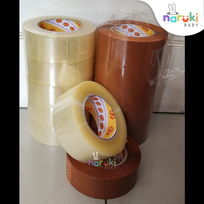 

Lakban Jumbo OPP Tape NG Tape 45mm 300 Yard 45 Micron 300Y Bening Coklat 2 inchi