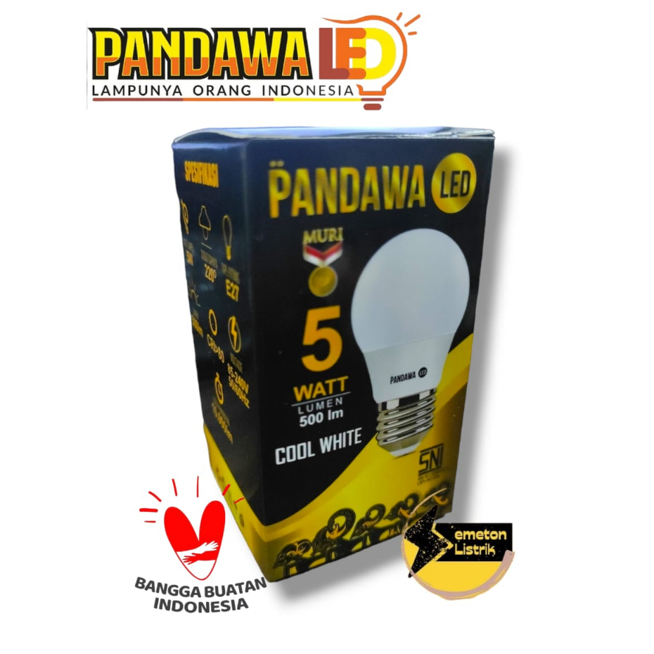 Pandawa Lampu LED 5 Watt Cahaya Putih / Kuning