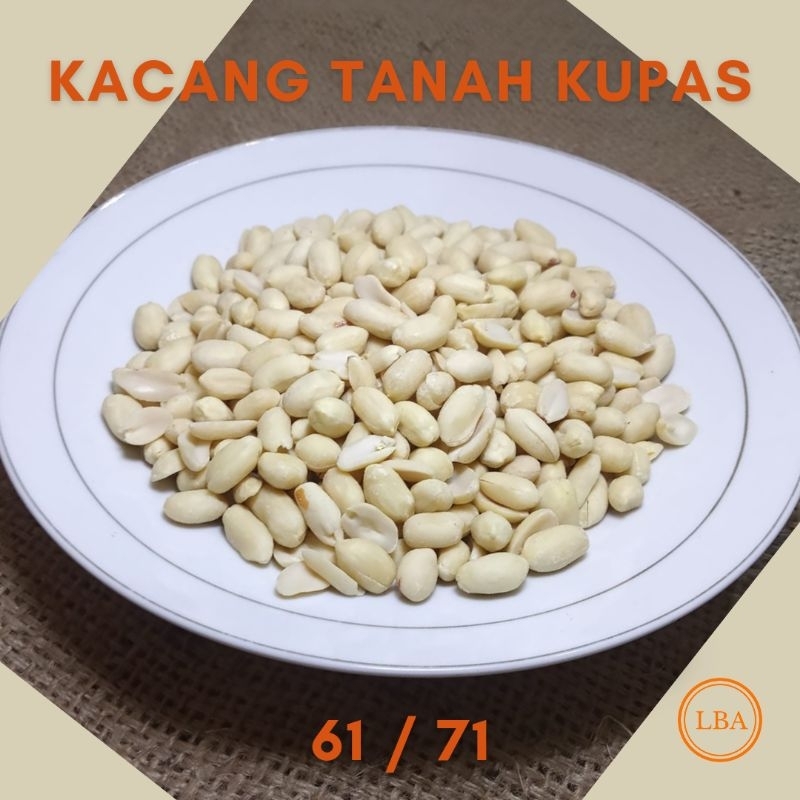 

Kacang Tanah Kupas Ukuran 61/71 Berat 100 Gram