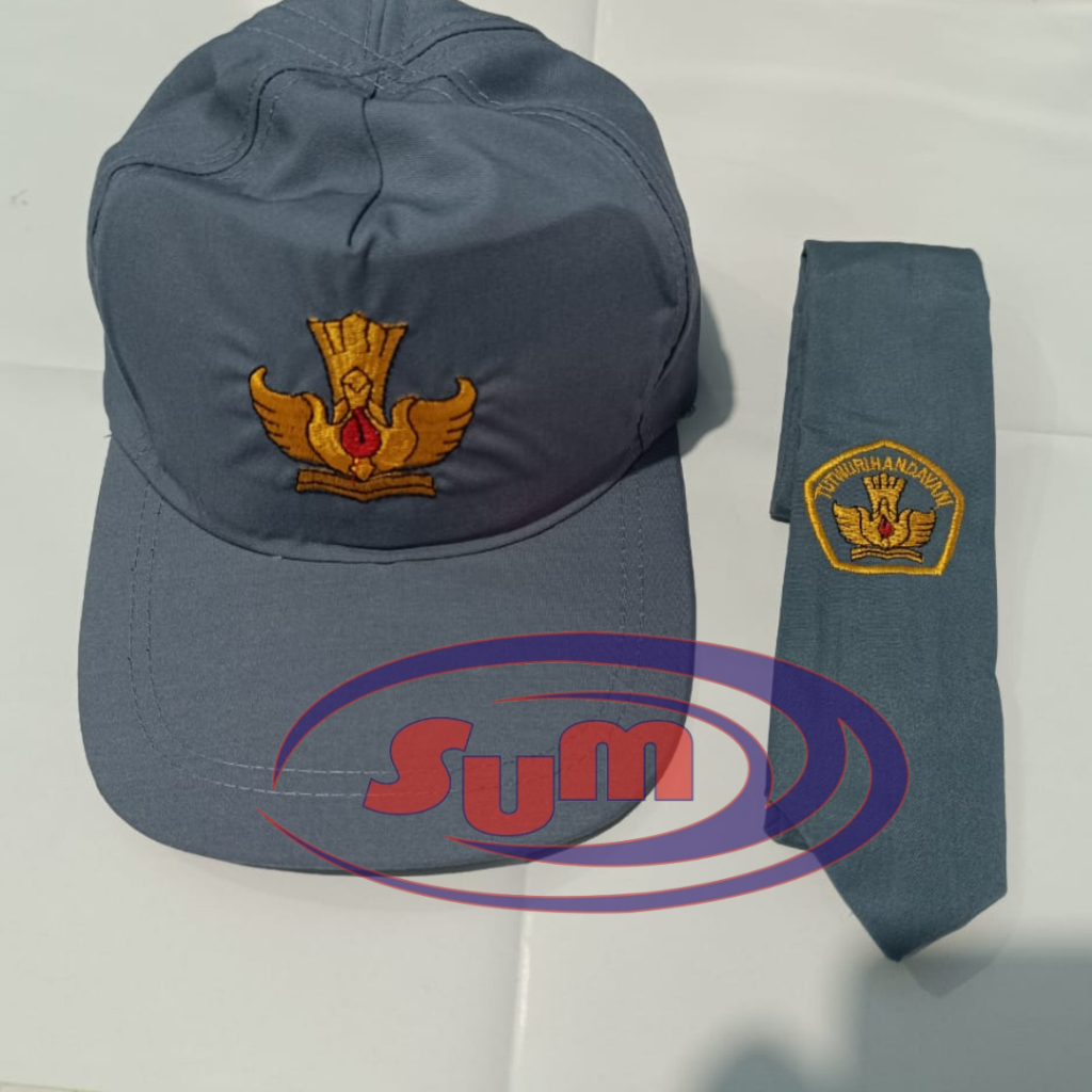 Topi SMA | Dasi SMA Abu Polos Bahan Famatex