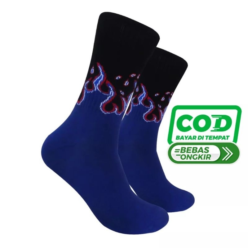 Kaos kaki Sport motif Api biru - SIMURAH
