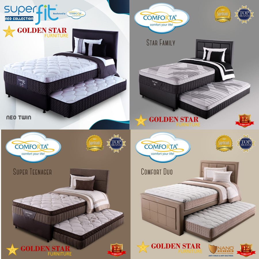 Spring Bed 2in1 COMFORTA 120x200 springbed kasur sorong anak twin 120