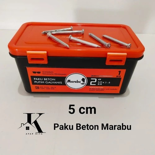Paku Beton Galvanis Marabu 5cm / Paku Beton Putih 5 cm / Paku Beton