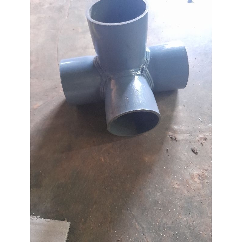 ALLS Tee 4 way uk.2- 2.5 inchi konektor pipa 4 arahsambungan pipa fitting pvc elbow 4 way