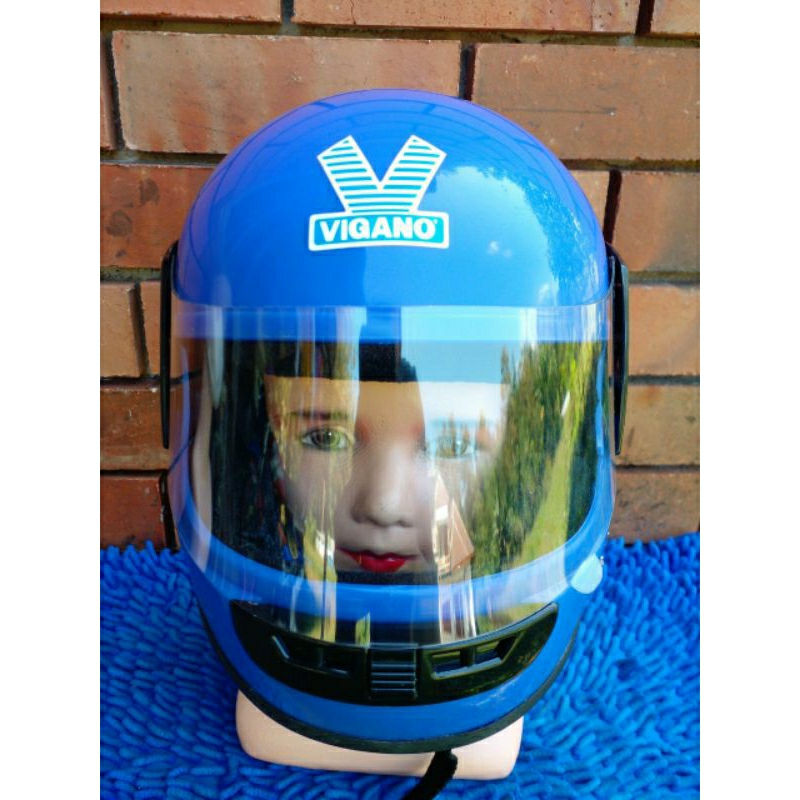 HELM ANAK FULL FACE CLASSIK MERK DMI VIGANO ORIGINAL NOS / BARU STOK LAWASAN BIRU