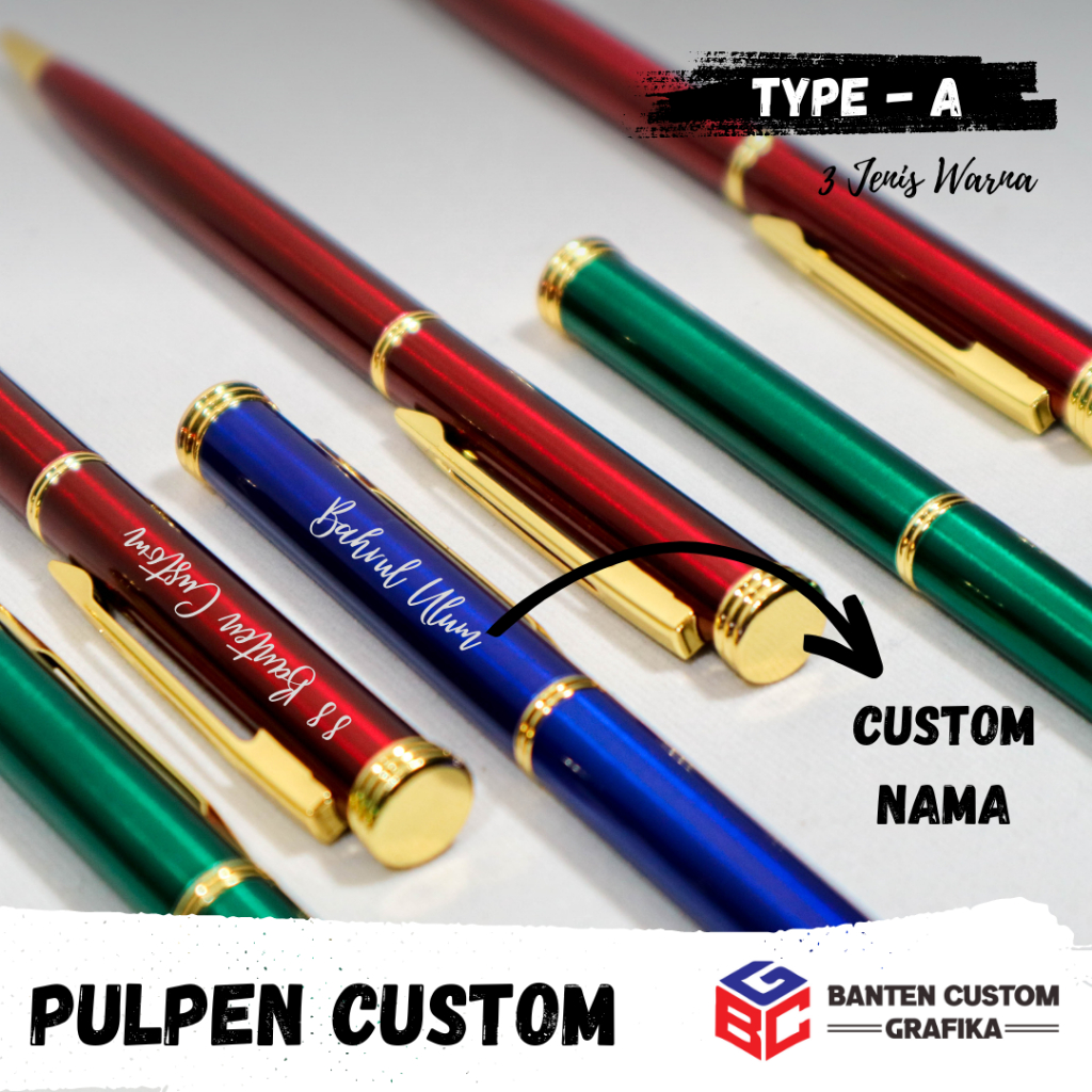 Pulpen FREE Grafir Nama Ballpoint Custom Nama Pen Metal Pulpen Paku