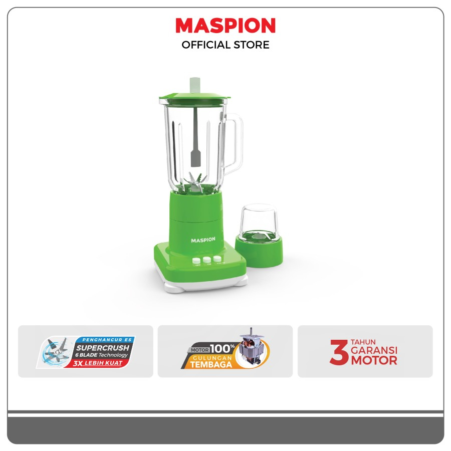 BLENDER MASPION MT-1272GL JAR KACA 1 LITER MT 1272GL / 1272 GL WITH DRY MILLER