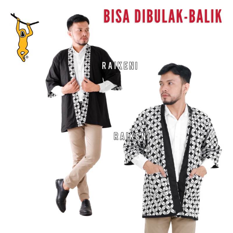 RAIKENI Kimono Ganda | Kimono Batik | Kimono Tradisional | Outer Batik | Kimono Unisex