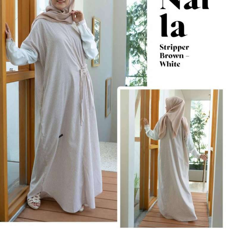 GAMIS NAILA BROWN WHITE BY UPMORE PROMO/SALEE