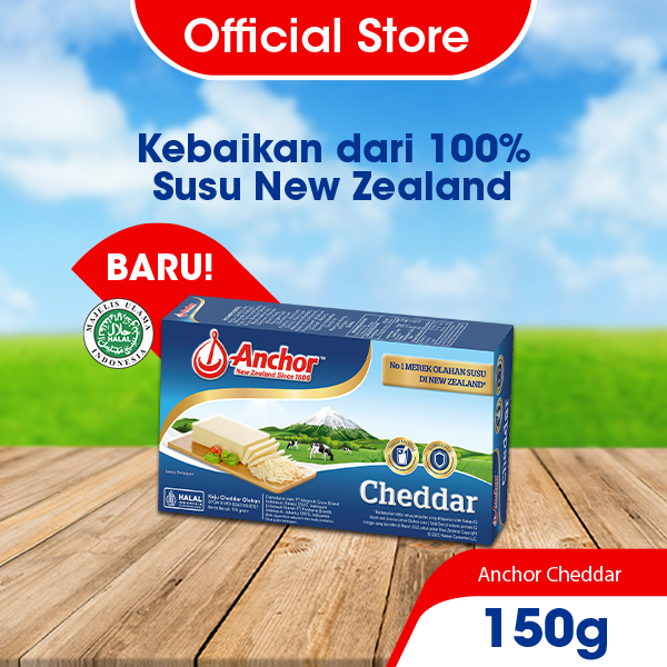 

Anchor Cheddar Block Cheese 150g - Keju Cheddar Asli New Zealand
