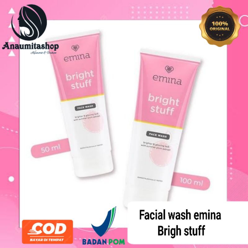 [ORIGINAL 100%] EMINA Bright Stuff Facial Wash 100ml / EMINA Bright Stuff Facial Wash 50ml / Facial 