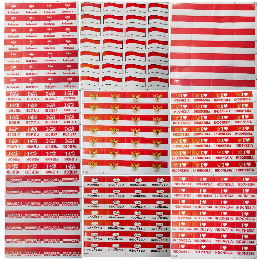 MURAH STIKER PIPI BENDERA MERAH PUTIH / STIKER PIPI AGUSTUSAN