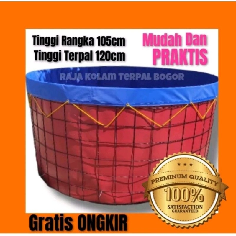 Kolam terpal bulat / kolam bundar fullset / kolam terpal fullset D1.8 T1.2 Orchid