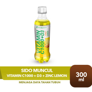 

Sido Muncul Vitamin C1000 + D3 + Zinc Lemon 300ml - Daya Tahan Tubuh