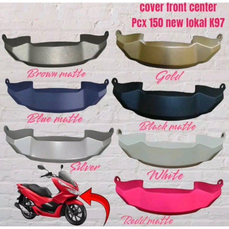 cover front center dagu di bawah lampu depan pcx 150 lokal K97 hitam putih gold biru hitam merah dof