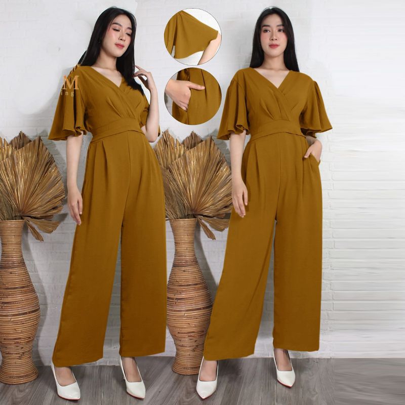 JUMPSUIT CRINKLE PANJANG - JUMPSUIT JUMBO - JUMPSUIT WANITA IMPORT 1001 - SDSCLOTHING