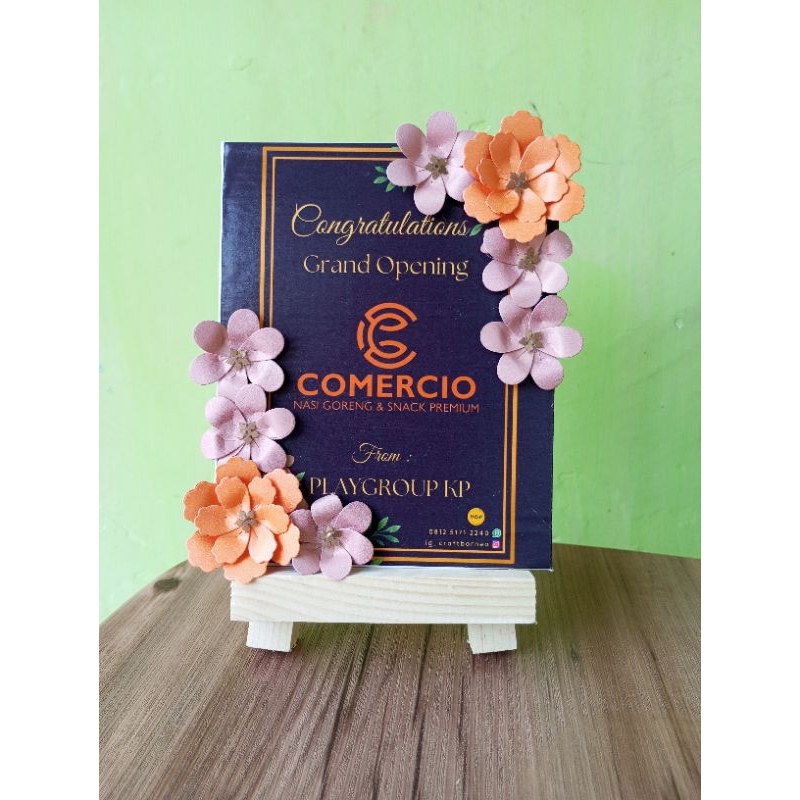 Karang Bunga Papan Bunga Mini Souvenir Papan Ucapan Bunga