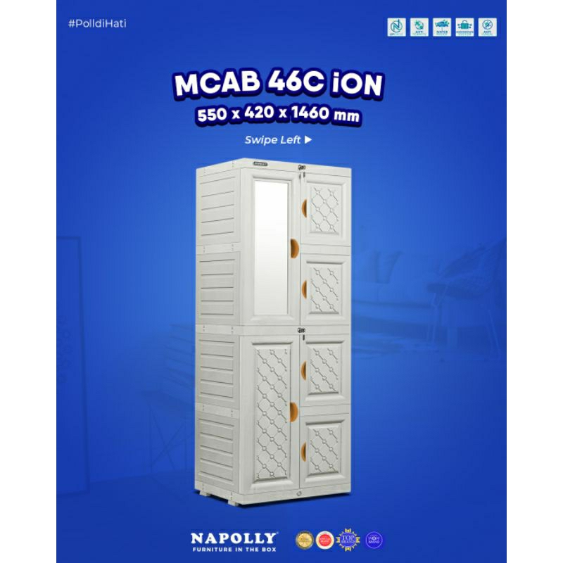 napolly lemari plastik mcab 46c ion / napolly lemari plastik 4 susun / lemari plastik napolly 4 susu