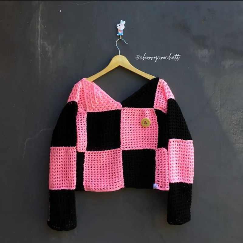 Net Blackpink Crochet | Sweater Jaring Rajut Handmade