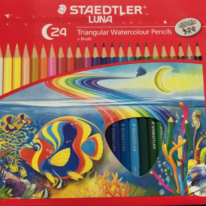 

Pensil Warna Staedtler Luna 24 Triangular colours + Brush