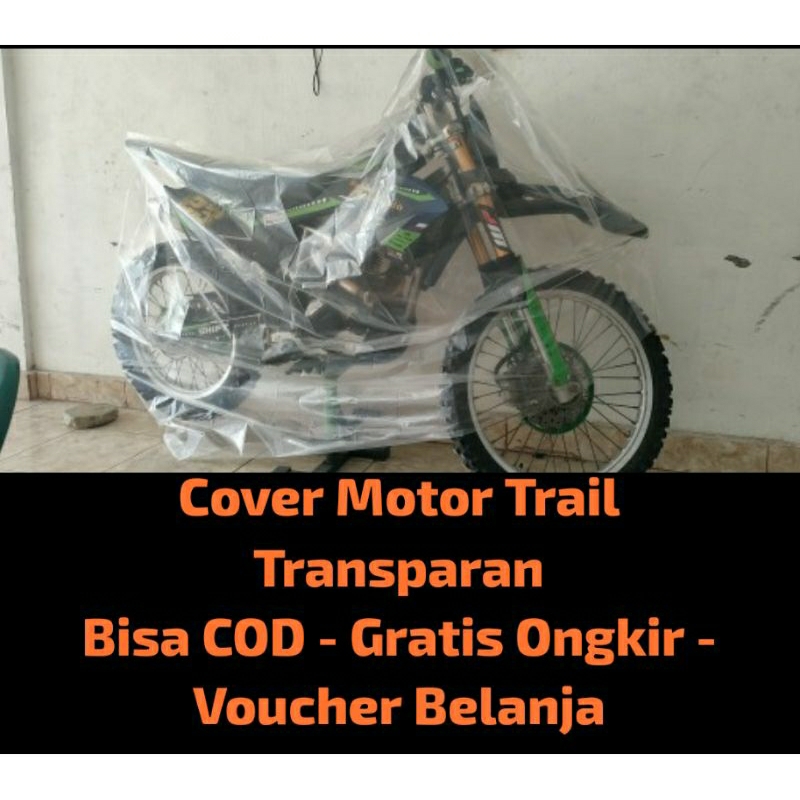 COD - Sarung Transparan Tebal Motor Trail Trabas 250cc - Size XXL