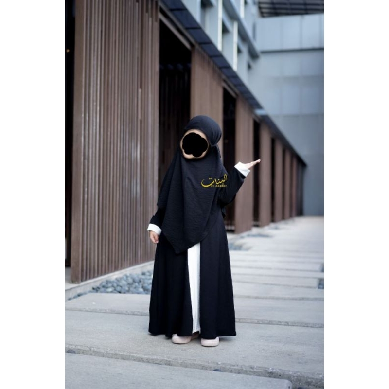 Best Seller Gamis Abaya Hitam Anak Terlaris/Al Banaat Black White By Al Arabian