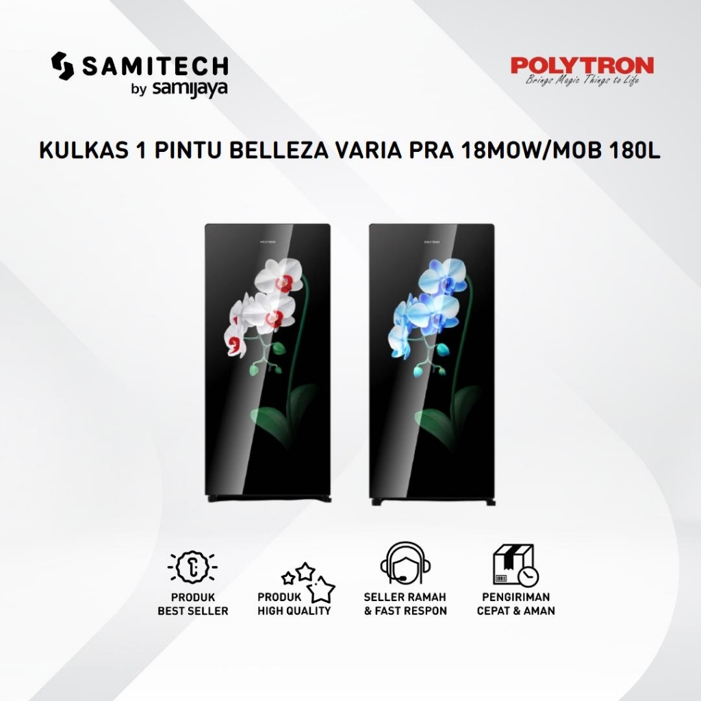 KULKAS 1 PINTU POLYTRON PRA-18MO / PRA 18MO ORCHID SERIES 180 LITER BERGARANSI