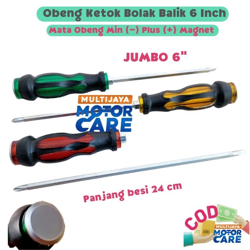 Obeng Ketok Bolak Balik Jumbo 6“ Panjang 24 cm