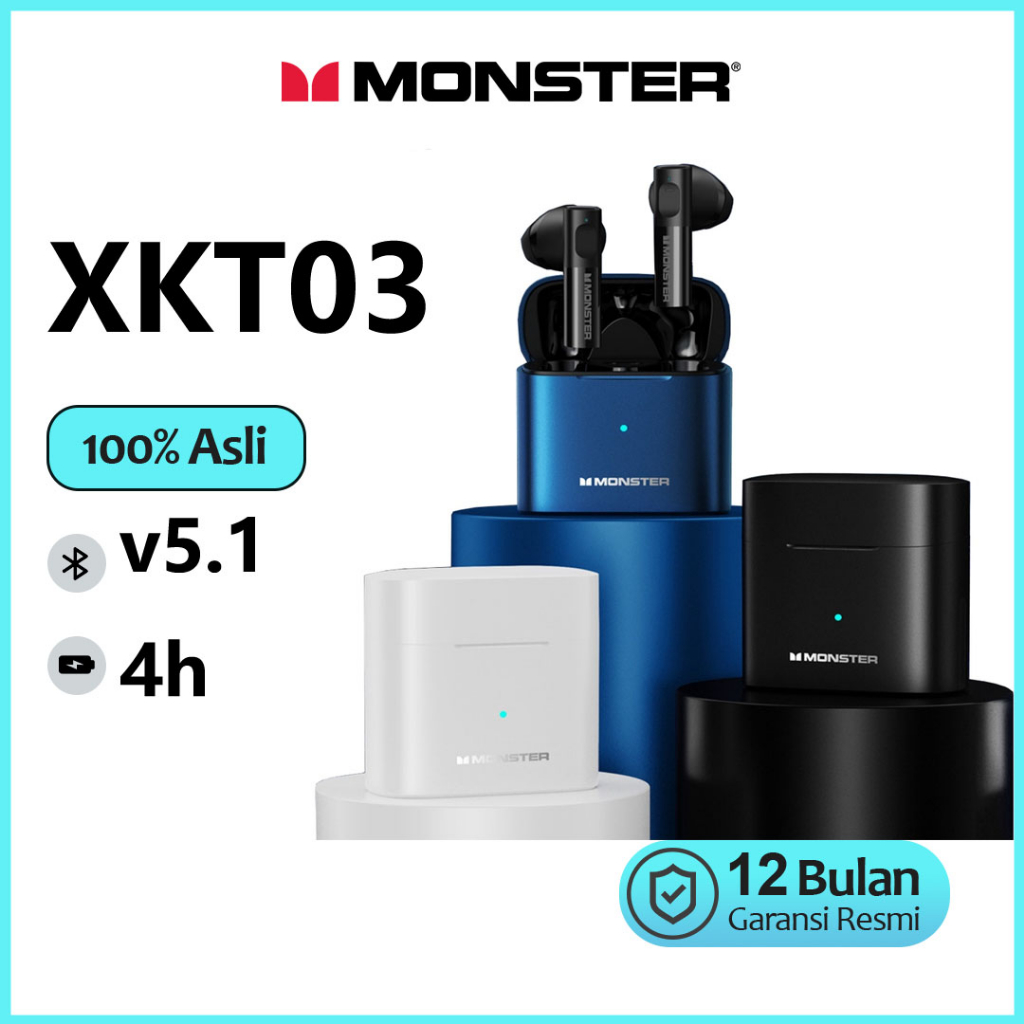 Monster XKT03 Wireless Bluetooth Earphone Earbuds Headset TWS earphone wireless earphone