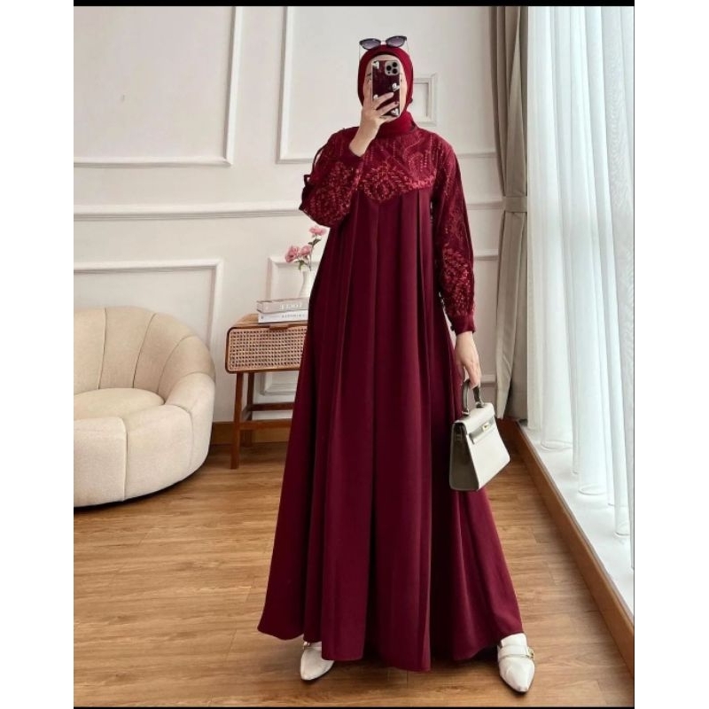 Dress Irena Crinkle Airflow Burkat Terbaru Terĺaris viral  Premium Terpopuler  Wanita Style Mewah Dr