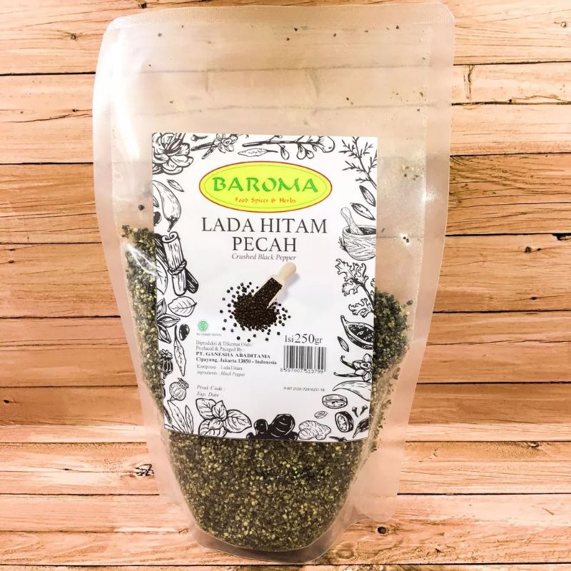 

Lada Hitam Pecah/Ground Black Pepper 250 gr-Baroma