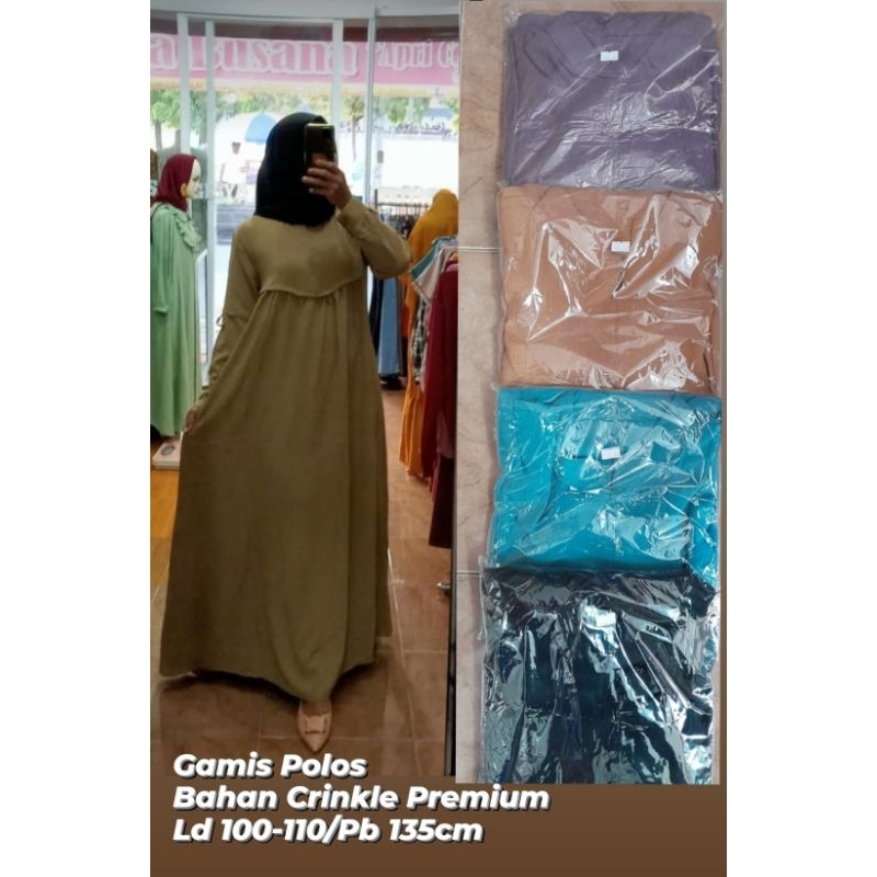 GAMIS POLOS CRINKLE PREMIUM/GAMIS CANTIK