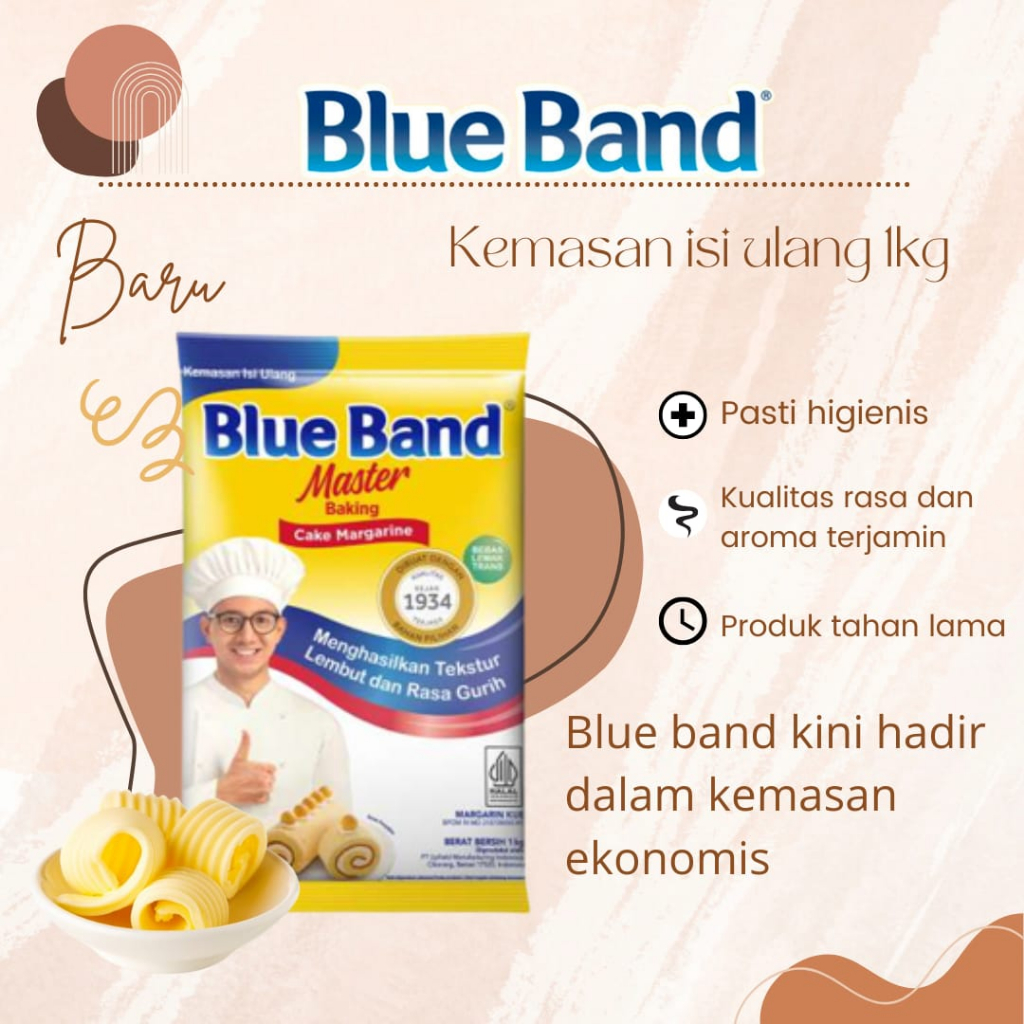 

Blue Band 1 kg Refill/ Blue Bend Master Pillow 1kg Kemasan Pabrik