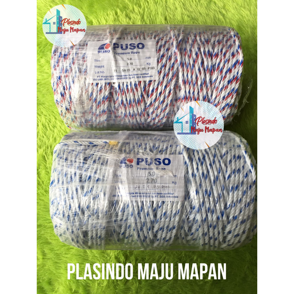 Tali tambang PP putih 5mm 200 meter - Tali tambang nilon 5 mm - Tali tambang Puso