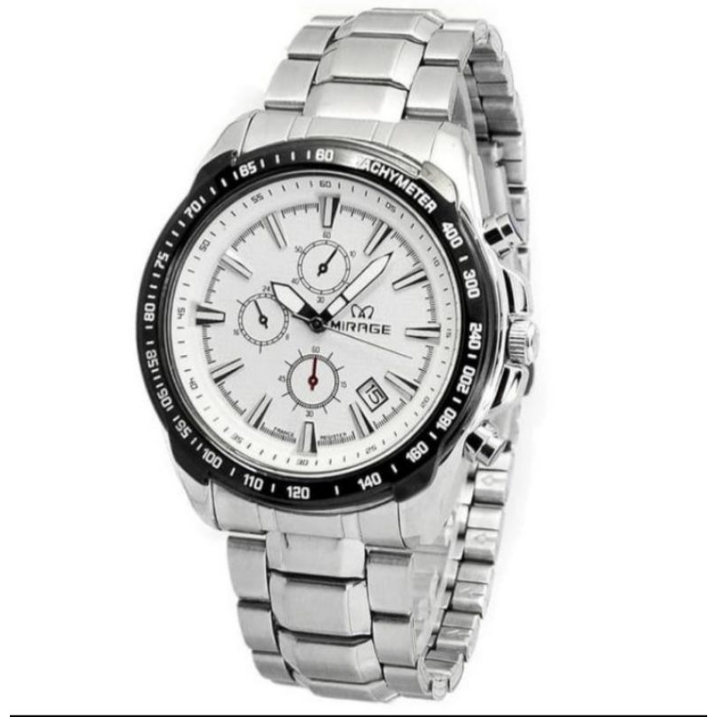 jam tangan pria;MIRAGE M8305BRP-Lsilver~ORIGINAL WATER RESISTANT~TGL~ STAINLESS