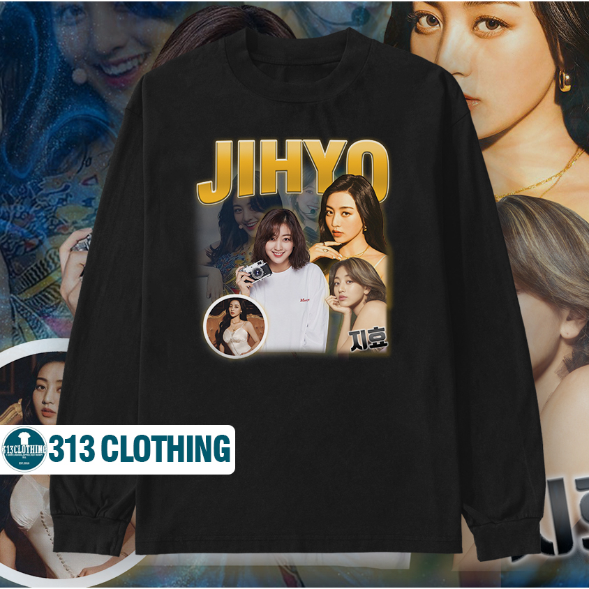 Kaos Lengan Panjang Jihyo Twice T-Shirt Jihyo Vintage Lengan Panjang