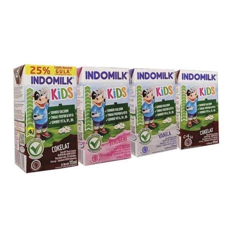 

INDOMILK KIDS 115ML/PER PACK ISI 10/PER DUS ISI 40