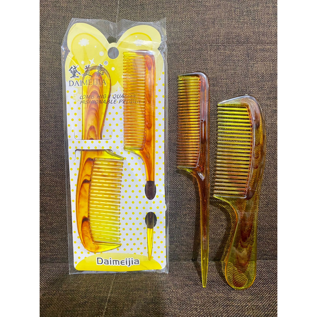 Sisir coklat bening / Sisir salon / SISIR GAGANG KECIL FULL MOTIF WARNA WARNI / SISIR RAMBUT 1 set i