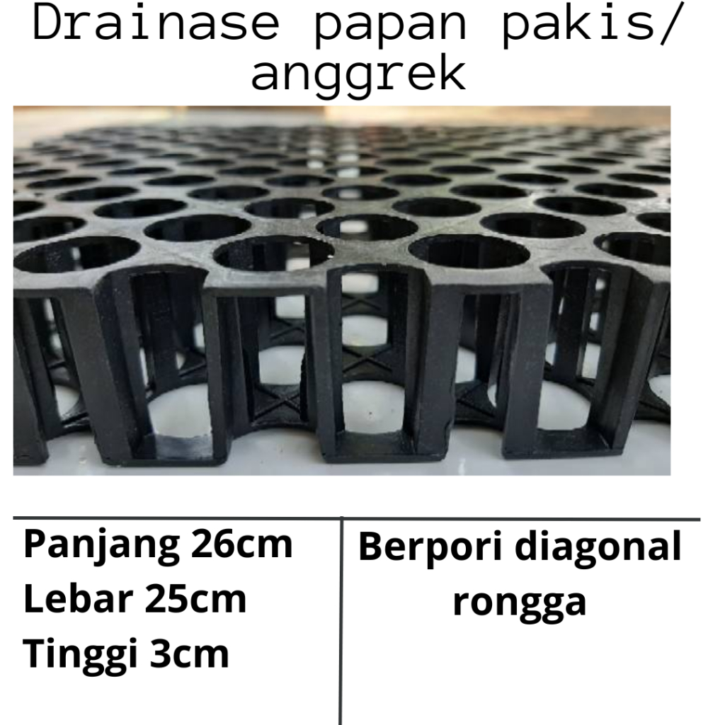 Drainage cell 25x25cm drainase papan pori