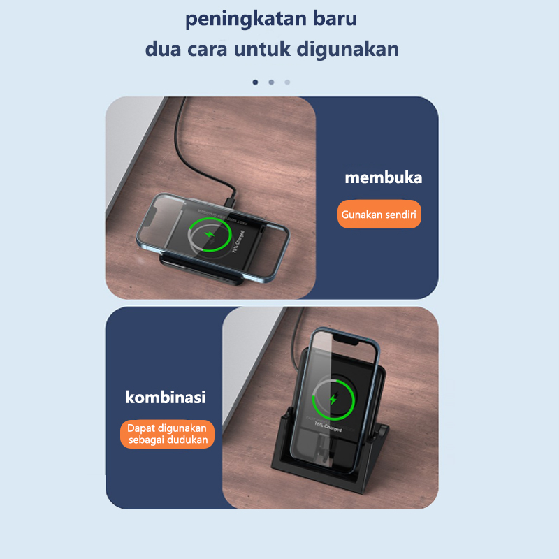 CUCI GUDANG TERBARU NETPAC WIRELESS CHARGER MAGNETIC CHARGER WIRELESS FAST CHARGING 15W 2IN1 CHARGER