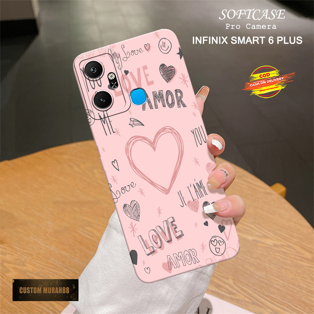 Case Infinix Smart 6 Plus - Fashion Case LOVE - Casing Hp Infinix Smart 6 Plus - Softcase Infinix Sm