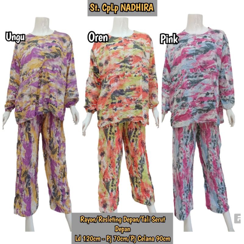 Setelan Babydoll Batik Soloan Celana Panjang Lengan Panjang CPLP