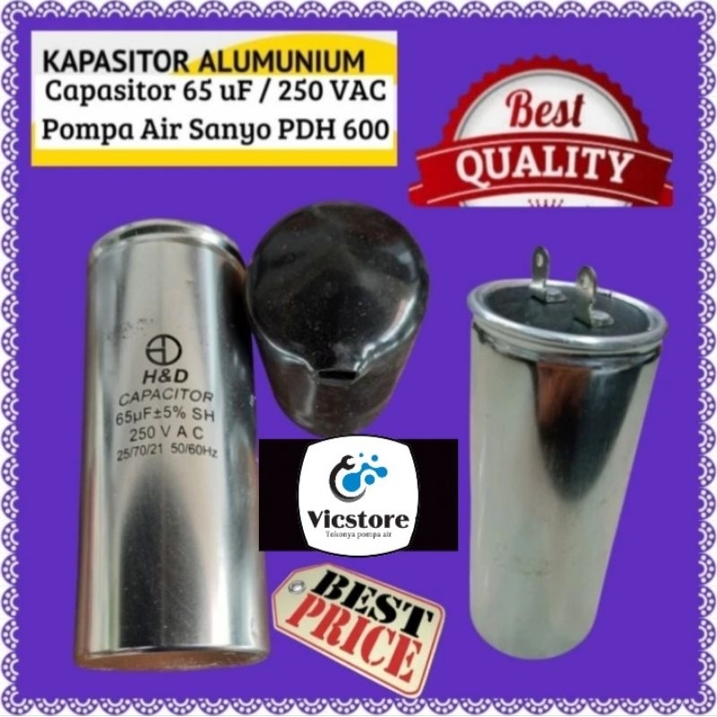 Kapasitor pin colok HD 60 uf pompa air sanyo pdh 605 jp jet pump sumur dalam capasitor