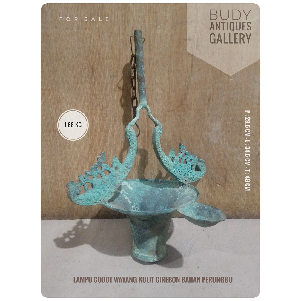 Lampu Codot Wayang Kulit Cirebon Bahan Perunggu