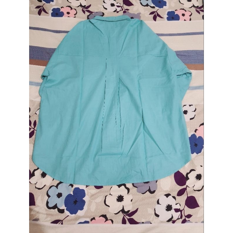 ZARA Poplin Shirt Green Bigsize XL