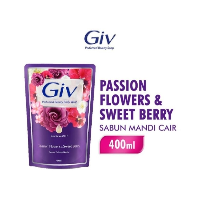 Giv Sabun Mandi Cair Flowers & Sweet Berry 400ml | Giv ungu sabun mandi cair 400ml
