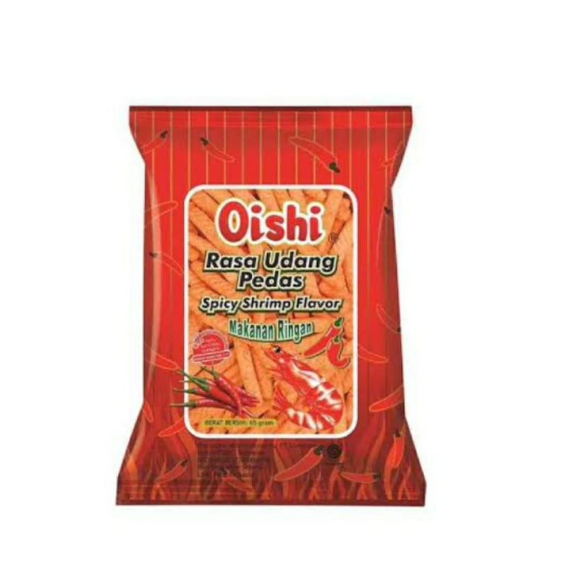 

cemilan stick rasa udang pedas oishi