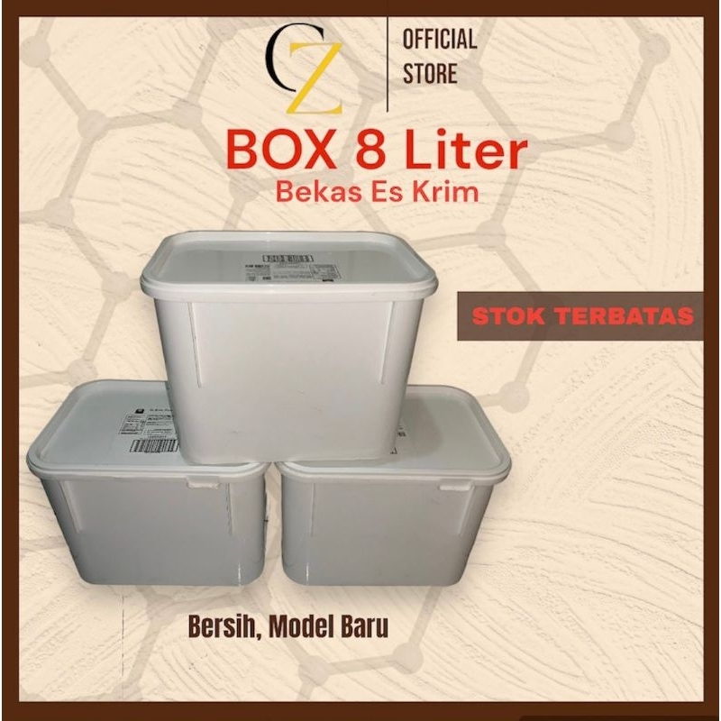 Box / Ember Bekas Es Krim 8 Liter Model Baru Untuk Penyimpanan Barang, ternak cupang, ternak hamster, untuk wadah hidroponik