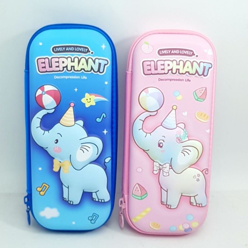 

Tempat Pensil Sleting Timbul 3D Motif Gajah/Elephant