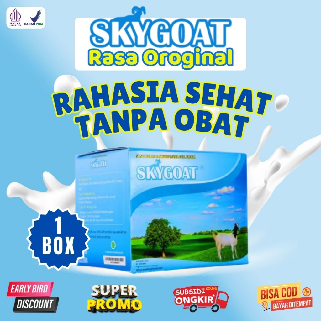 

( BISA COD ) 1 BOX SkyGoat Susu Kambing Etawa Original Dengan Bubuk Krim | Susu Kambing Skygoat